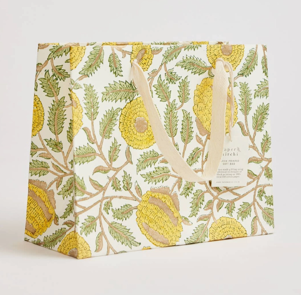 Medium Hand Block Printed Gift Bag