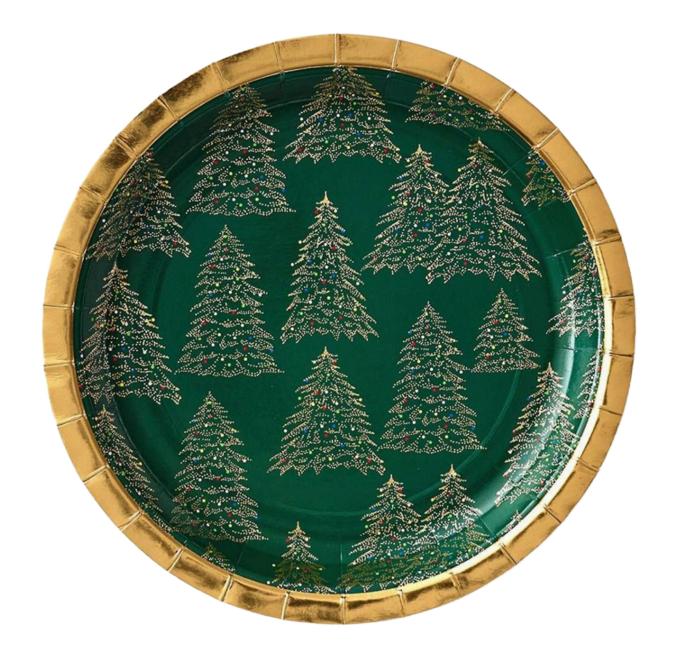 Gold Tree Large Christmas Plates