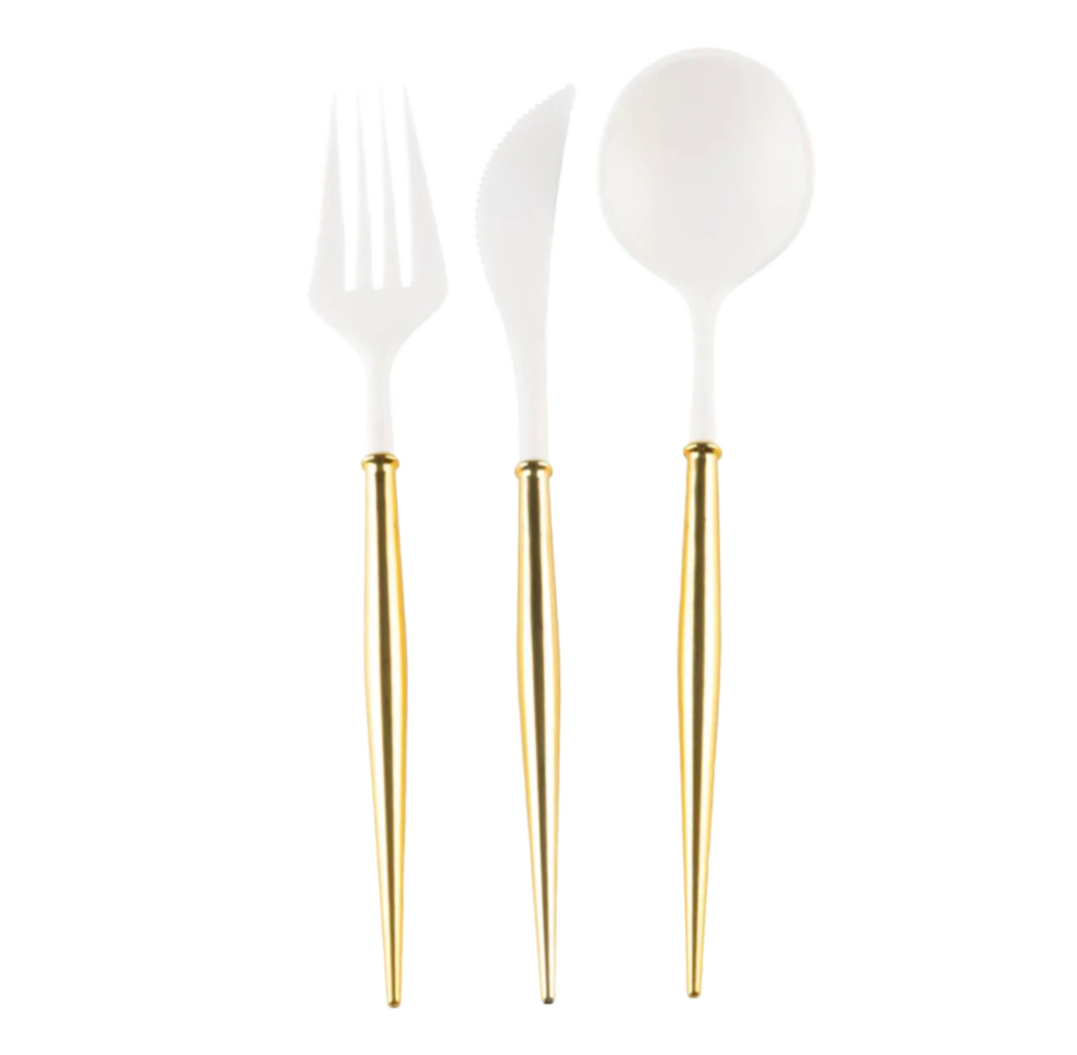 White & Gold Bella Cutlery