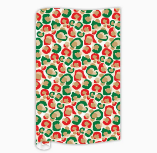 Christmas Spot Cheetah Print Wrapping Paper