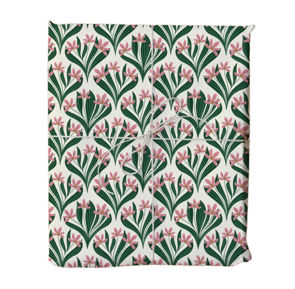 Pink Flowering Plant Wrapping Paper