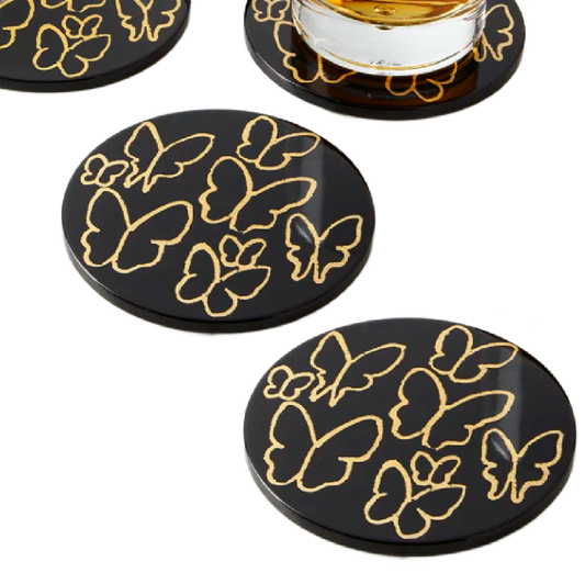 Hunt Slonem | Midnight Butterflies Coasters