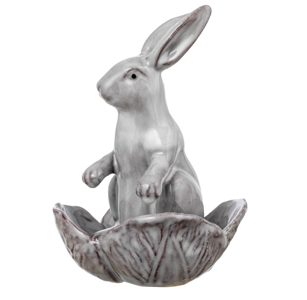 Rabbit with Flower Stoneware