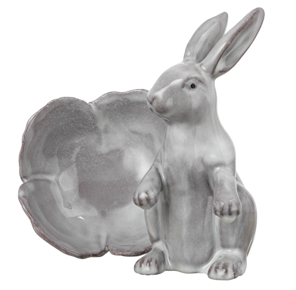 Rabbit with Flower Stoneware