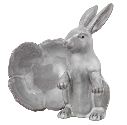 Rabbit with Flower Stoneware