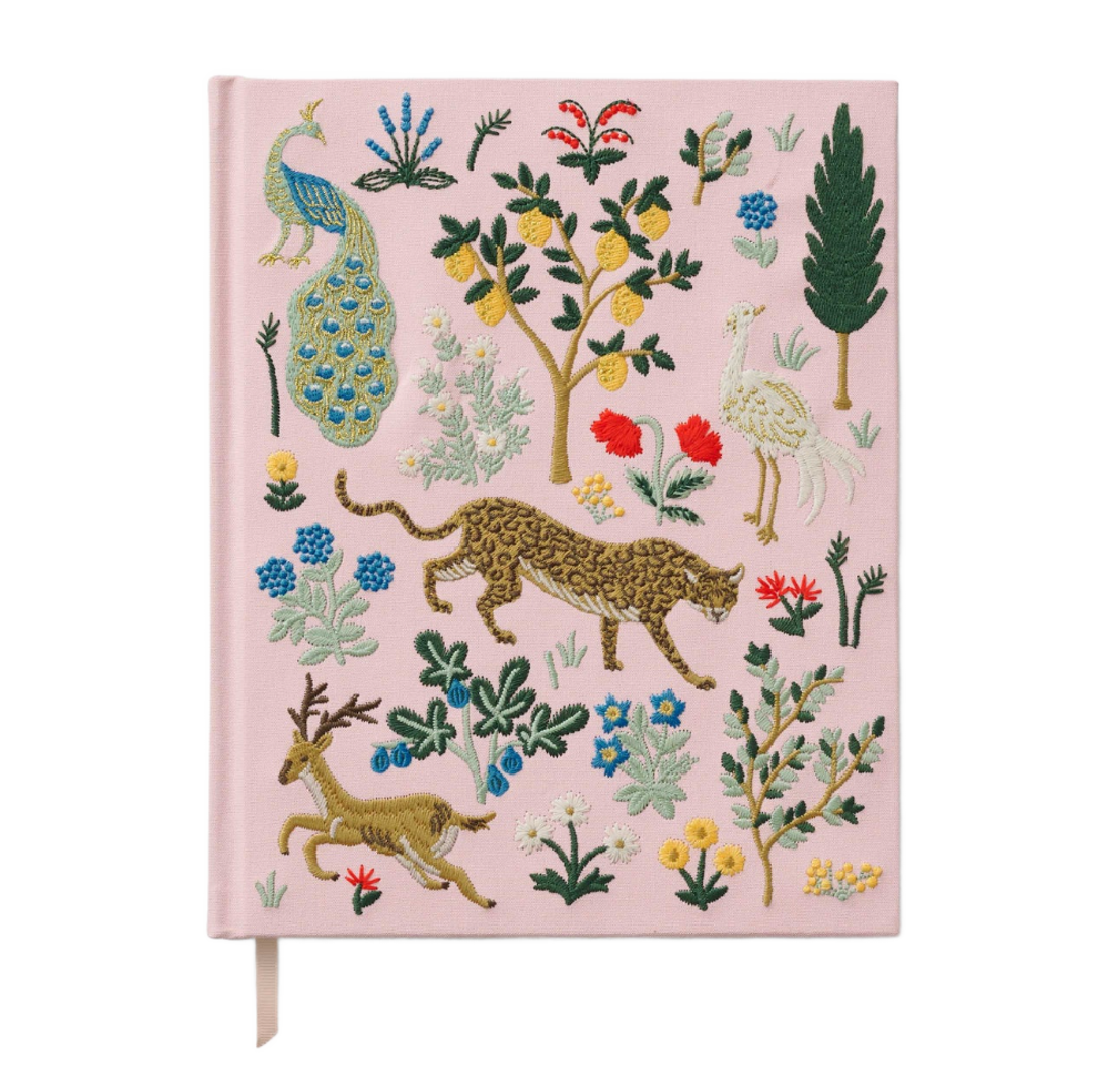 Menagerie Embroidered Fabric Sketchbook