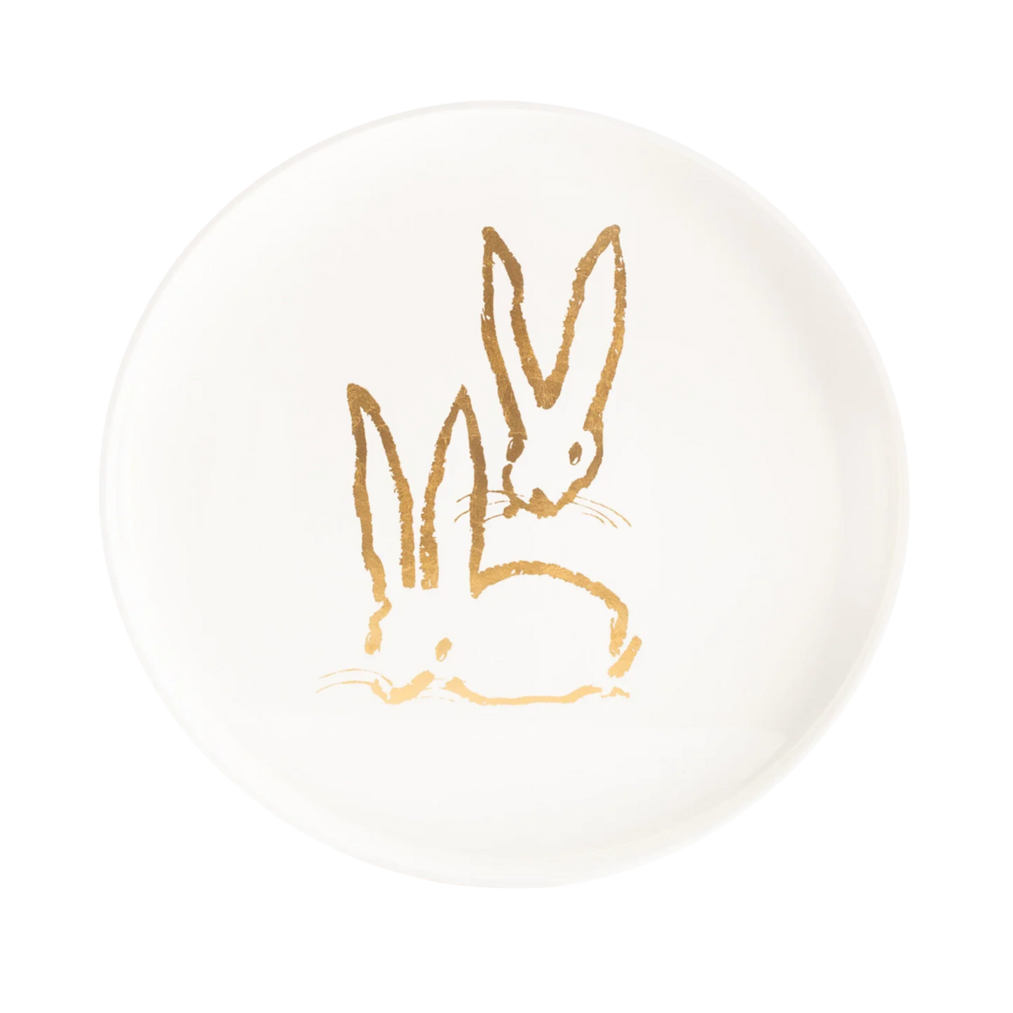 Hunt Slonem | Royal Rabbits Gold Leaf Lacquer Tray