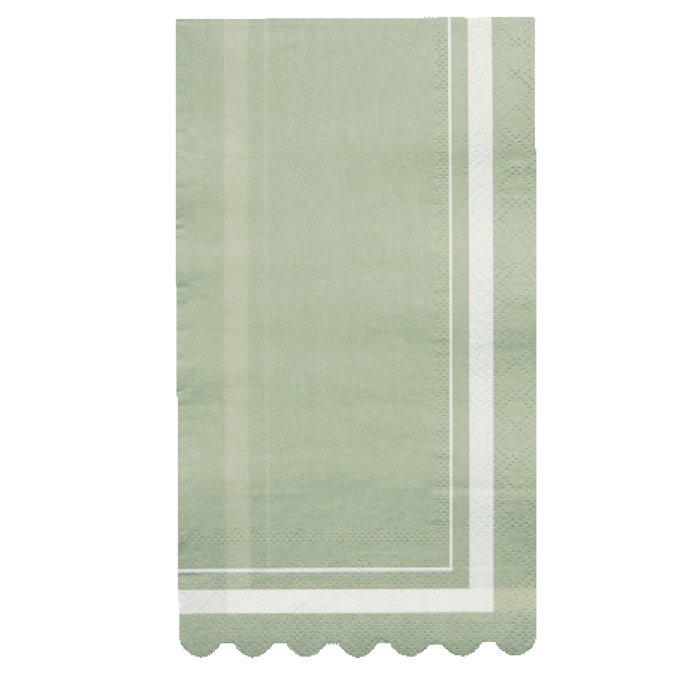 Sage Scalloped Edge Guest Towel