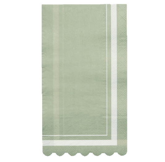 Sage Scalloped Edge Guest Towel