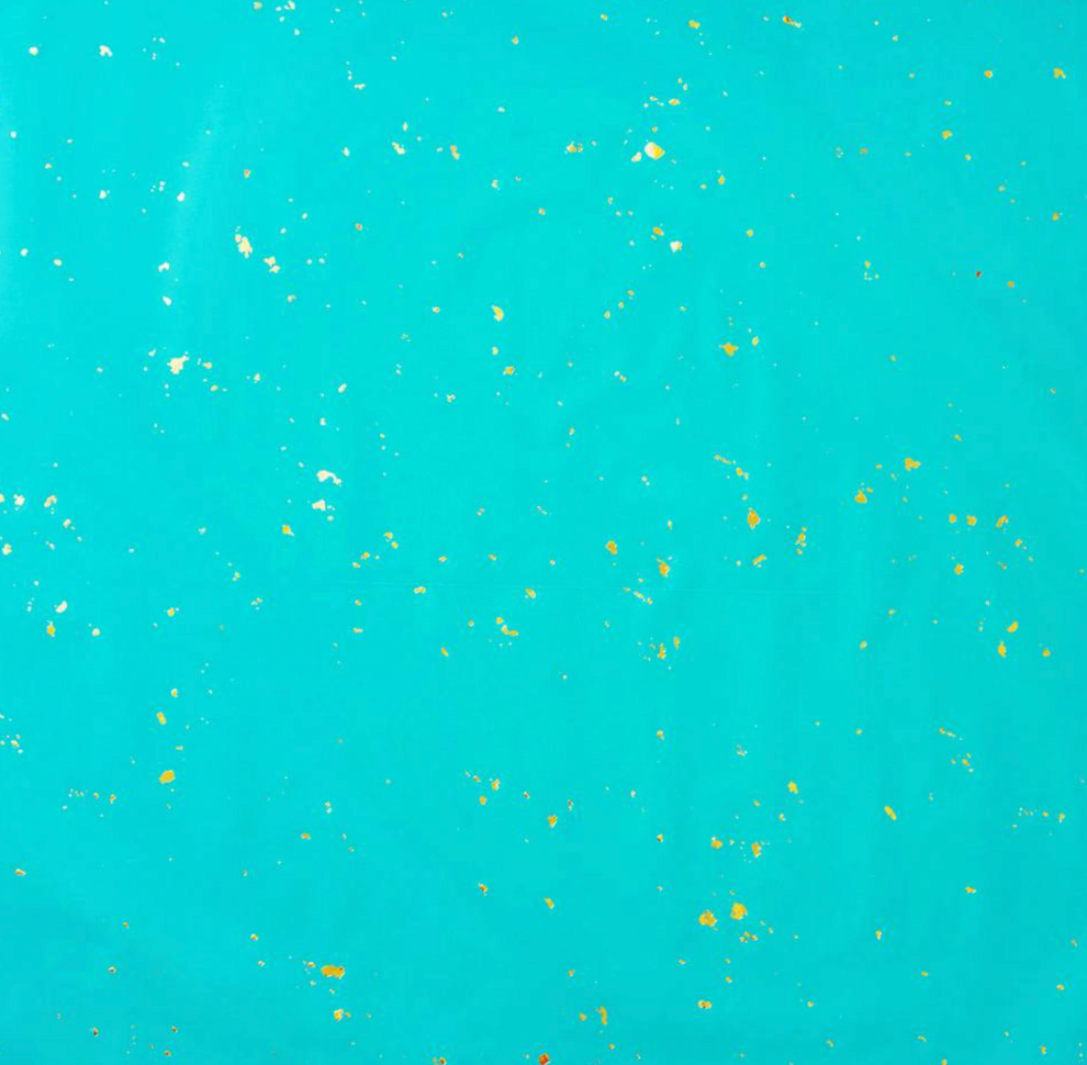 Teal Blue Gold Fleck Stone Wrapping Paper