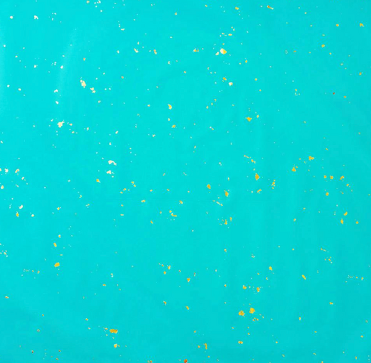 Teal Blue Gold Fleck Stone Wrapping Paper