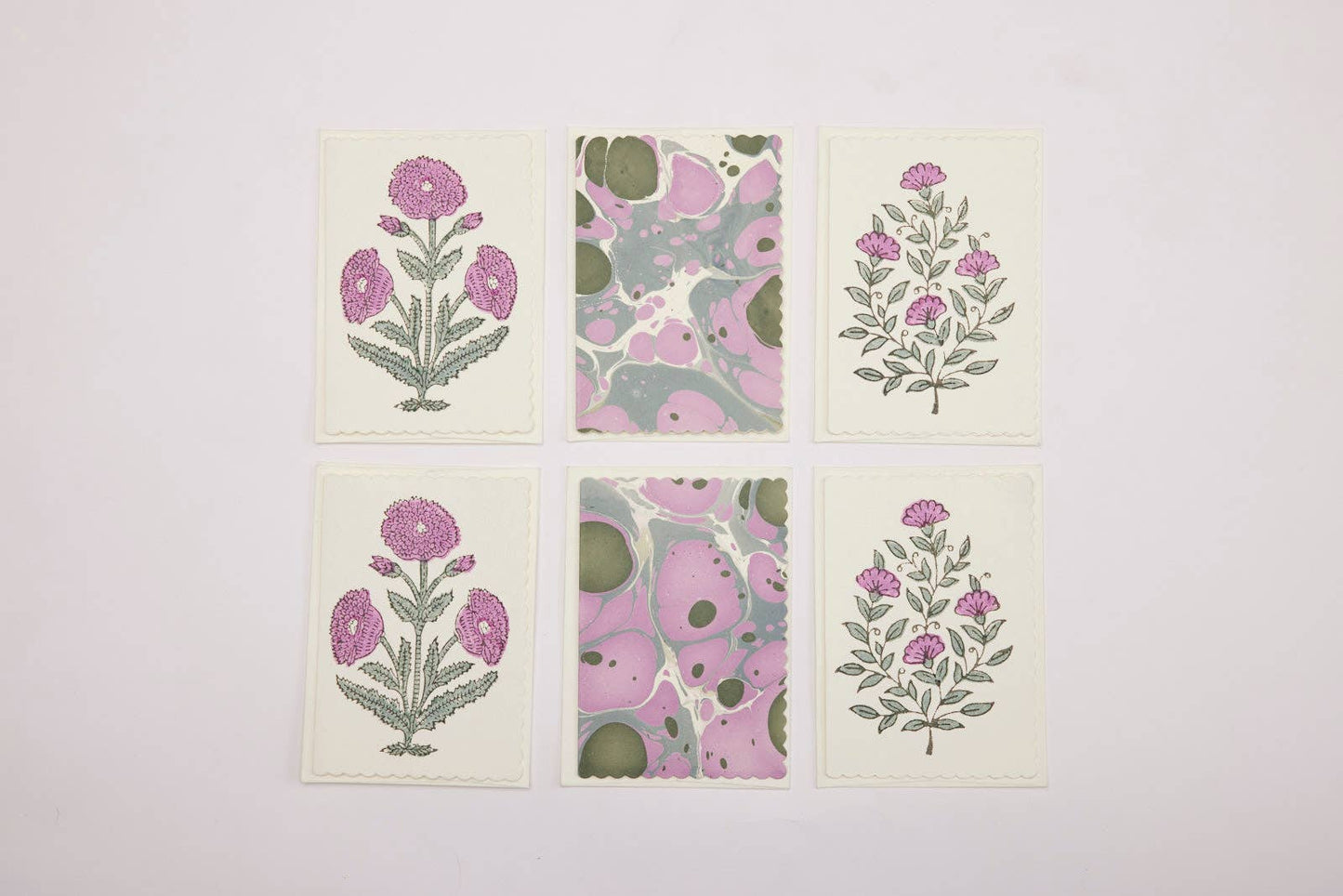 Boxed Artisan Notecard Set - Malika Lilac